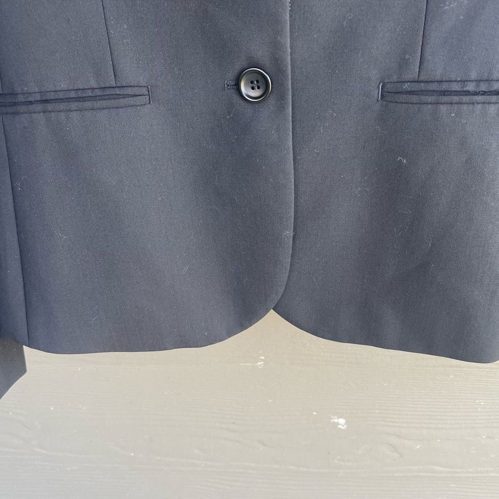 Theory Wool Blend Double Button Fitted Black Blaz… - image 4